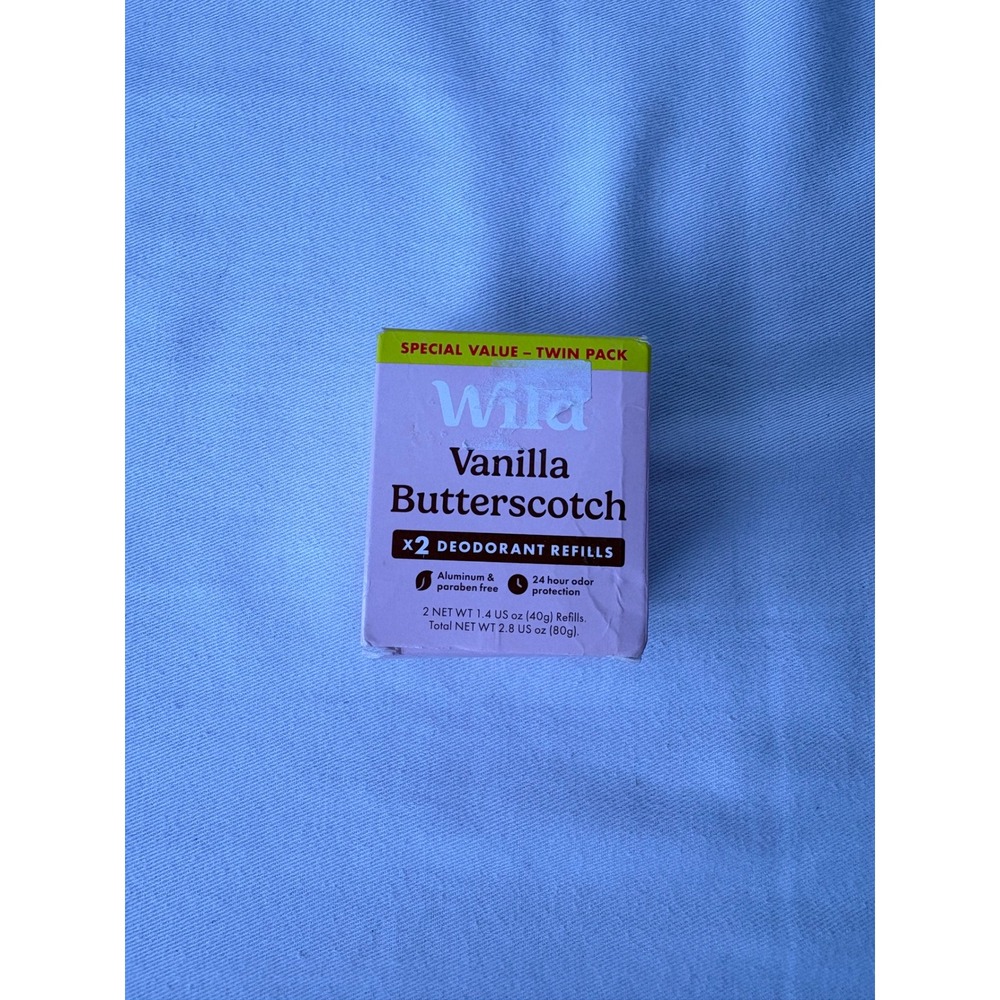 Wild Vanilla Butterscotch Deodorant Refills Twin Pack 2.8oz Aluminum Free Vegan